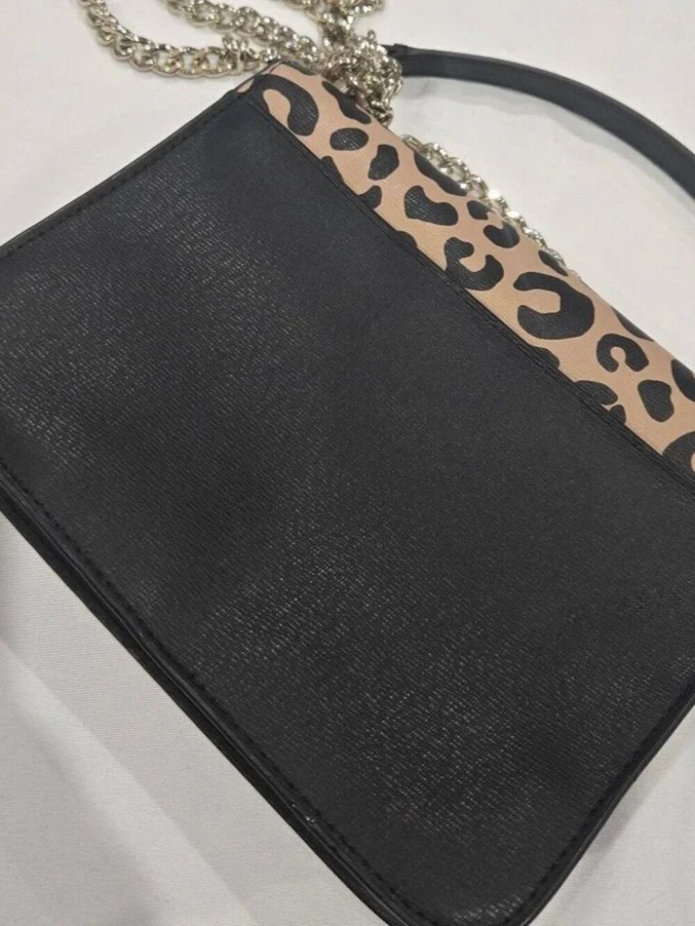 Kate Spade New York Remi Leopard Black Animal Flap Chain Crossbody Bag EUC - Picture 8 of 12